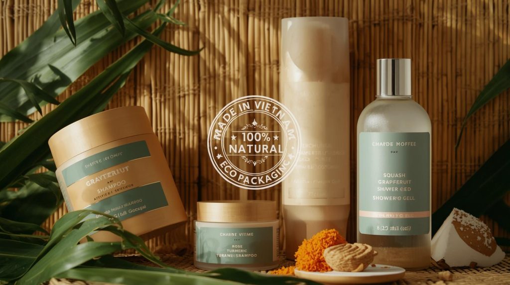Chiến lược sản phẩm ưu việt – kết hợp nguyên liệu thiên nhiên bản địa, quy trình nghiên cứu nghiêm ngặt và bao bì thân thiện môi trường, hướng đến thương hiệu mỹ phẩm Việt bền vững.