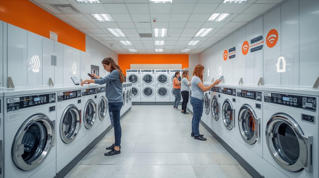 Mô hình giặt ủi tự phục vụ – giải pháp khởi nghiệp thông minh với công nghệ RFID và ứng dụng di động, tối ưu chi phí và mang lại trải nghiệm hiện đại cho khách hàng.